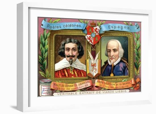 Miguel De Cervantes Saavedra and Pedro Calderon De La Barca, C1900-null-Framed Giclee Print