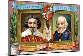 Miguel De Cervantes Saavedra and Pedro Calderon De La Barca, C1900-null-Mounted Giclee Print