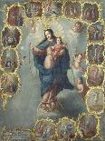 The Immaculate Conception with the Fifteen Mysteries of the Rosary-Miguel Umkreis Cabrera-Framed Giclee Print