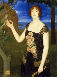 A Portrait of a Lady with a Parakeet in a Tropical Landscape-Miguel Viladrich-Giclee Print