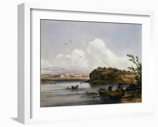 Mih-Tutta-Hankush, a Mandan Village-Karl Bodmer-Framed Giclee Print