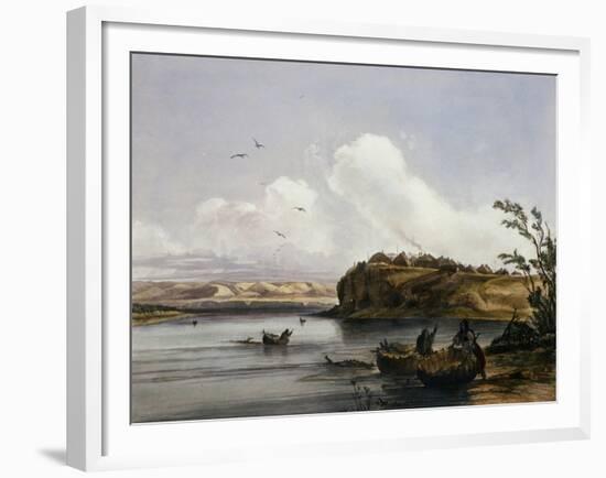 Mih-Tutta-Hankush, a Mandan Village-Karl Bodmer-Framed Giclee Print