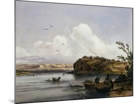 Mih-Tutta-Hankush, a Mandan Village-Karl Bodmer-Mounted Giclee Print