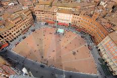 Aerial View of the Piazza Del Campo, Siena, Tuscany, Italy as Seen through a Wide Angle Lens from T-Mihai-Bogdan Lazar-Photographic Print