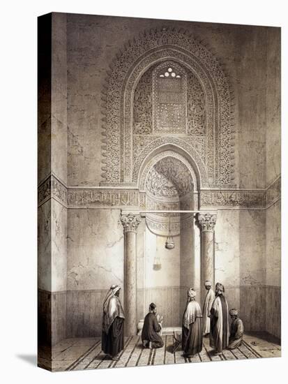 Mihrab of Mosque of Mohammed-Ben-Qalaum (14th Century) in Cairo-Emile Prisse d'Avennes-Stretched Canvas