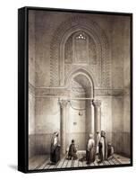 Mihrab of Mosque of Mohammed-Ben-Qalaum (14th Century) in Cairo-Emile Prisse d'Avennes-Framed Stretched Canvas