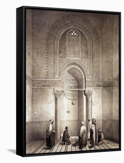 Mihrab of Mosque of Mohammed-Ben-Qalaum (14th Century) in Cairo-Emile Prisse d'Avennes-Framed Stretched Canvas