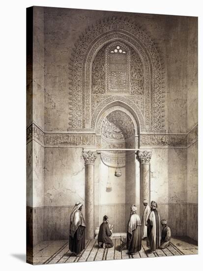 Mihrab of Mosque of Mohammed-Ben-Qalaum (14th Century) in Cairo-Emile Prisse d'Avennes-Stretched Canvas