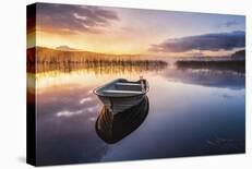 Moored Reflection-Mikael Svensson-Stretched Canvas