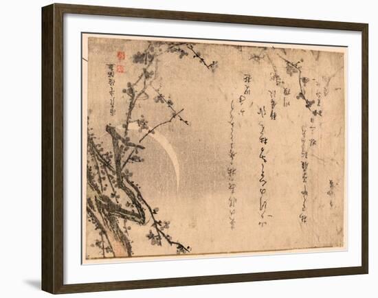 Mikazuki Ni Ume(?)-Kubo Shunman-Framed Giclee Print