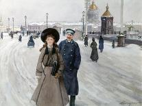 At the Nevsky Prospekt in Petrograd, 1914-1917-Mikhail Abramovich Balunin-Stretched Canvas