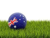 Football with Flag of Australia-Mikhail Mishchenko-Laminated Art Print
