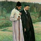 The Philosophers: Portrait of Sergei Nikolaevich Bulgakov and Pavel Aleksandrovich Florensky, 1917-Mikhail Vasilievich Nesterov-Giclee Print