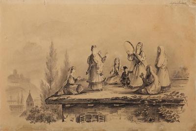 Georgian Women on the Roof (Lezghink), 1837
