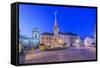 Mikulov Town Square at Dawn-Rob Tilley-Framed Stretched Canvas