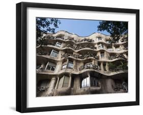 Mila House (Or La Pedrera) by Antoni Gaudi, UNESCO World Heritage Site, Barcelona, Spain-Nico Tondini-Framed Photographic Print