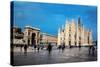 Milan Cathedral, Duomo and Vittorio Emanuele II Gallery at Piazza Del Duomo. Lombardy, Italy.-Michal Bednarek-Stretched Canvas