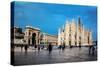 Milan Cathedral, Duomo and Vittorio Emanuele II Gallery at Piazza Del Duomo. Lombardy, Italy.-Michal Bednarek-Stretched Canvas