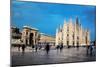 Milan Cathedral, Duomo and Vittorio Emanuele II Gallery at Piazza Del Duomo. Lombardy, Italy.-Michal Bednarek-Mounted Photographic Print