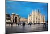 Milan Cathedral, Duomo and Vittorio Emanuele II Gallery at Piazza Del Duomo. Lombardy, Italy.-Michal Bednarek-Mounted Photographic Print