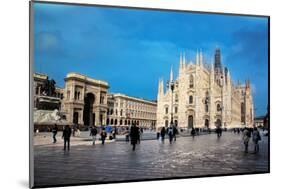 Milan Cathedral, Duomo and Vittorio Emanuele II Gallery at Piazza Del Duomo. Lombardy, Italy.-Michal Bednarek-Mounted Photographic Print