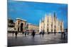 Milan Cathedral, Duomo and Vittorio Emanuele II Gallery at Piazza Del Duomo. Lombardy, Italy.-Michal Bednarek-Mounted Photographic Print