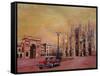 Milan Cathedral with Oldtimer Convertible Alfa Romeo-Markus Bleichner-Framed Stretched Canvas