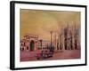 Milan Cathedral with Oldtimer Convertible Alfa Romeo-Markus Bleichner-Framed Art Print