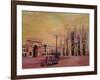 Milan Cathedral with Oldtimer Convertible Alfa Romeo-Markus Bleichner-Framed Art Print