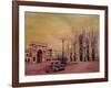 Milan Cathedral with Oldtimer Convertible Alfa Romeo-Markus Bleichner-Framed Art Print