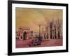 Milan Cathedral with Oldtimer Convertible Alfa Romeo-Markus Bleichner-Framed Art Print