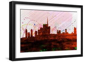 Milan City Skyline-NaxArt-Framed Art Print