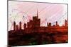 Milan City Skyline-NaxArt-Mounted Art Print