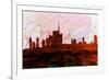 Milan City Skyline-NaxArt-Framed Art Print