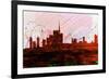 Milan City Skyline-NaxArt-Framed Premium Giclee Print