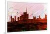 Milan City Skyline-NaxArt-Framed Art Print