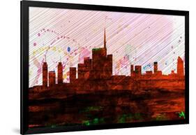 Milan City Skyline-NaxArt-Framed Art Print