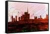 Milan City Skyline-NaxArt-Framed Stretched Canvas