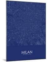 Milan, Italy Blue Map-null-Mounted Poster