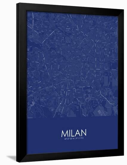 Milan, Italy Blue Map-null-Framed Poster