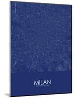 Milan, Italy Blue Map-null-Mounted Poster