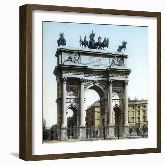 Milan (Italy), the Arch of the Peace (L, Cagnola, Architect, on 1807), Circa 1890-Leon, Levy et Fils-Framed Photographic Print