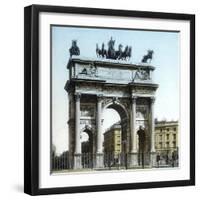 Milan (Italy), the Arch of the Peace (L, Cagnola, Architect, on 1807), Circa 1890-Leon, Levy et Fils-Framed Photographic Print