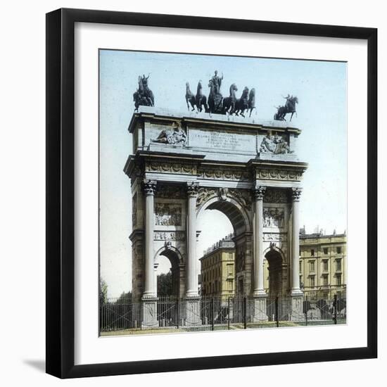 Milan (Italy), the Arch of the Peace (L, Cagnola, Architect, on 1807), Circa 1890-Leon, Levy et Fils-Framed Photographic Print