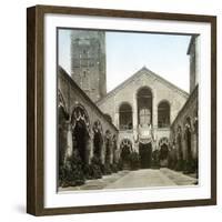 Milan (Italy), the Facade of the San Ambrogio Basilica (XIth-XIIth Centuries), Circa 1890-Leon, Levy et Fils-Framed Photographic Print