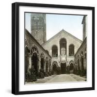 Milan (Italy), the Facade of the San Ambrogio Basilica (XIth-XIIth Centuries), Circa 1890-Leon, Levy et Fils-Framed Photographic Print