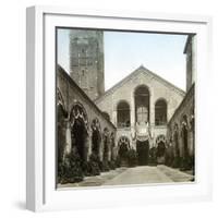 Milan (Italy), the Facade of the San Ambrogio Basilica (XIth-XIIth Centuries), Circa 1890-Leon, Levy et Fils-Framed Photographic Print