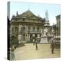 Milan (Italy), the Great Theatre of La Scala and the Monument to Leonarda Da Vinci-Leon, Levy et Fils-Stretched Canvas