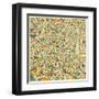 Milan Map-Jazzberry Blue-Framed Art Print