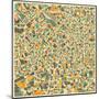 Milan Map-Jazzberry Blue-Mounted Art Print